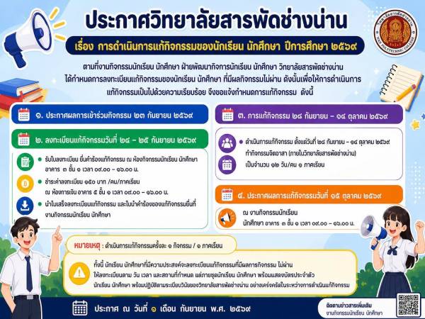 ประชาสัมพันธ์งานกิจกรรมนักเรียน นักศึกษา
